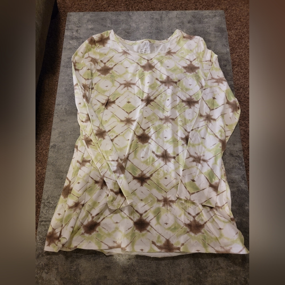 J Jill PureJill Print Long Sleeve Tee Size Medium